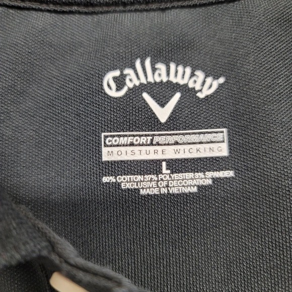 Callaway Shirt Mens Large Black Short Sleeve Outdoors Sports Logo‎ Golf Polo - Picture 8 of 13